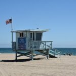 Lifeguard tower at Santa Monica State Beach